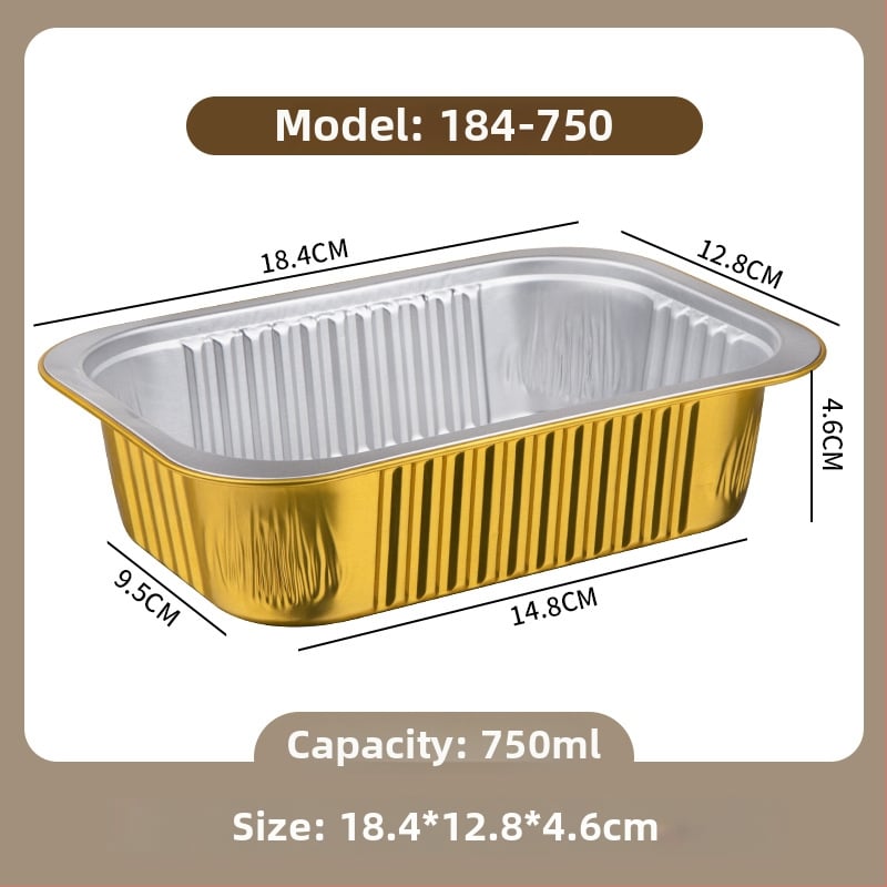 Cutie unică din folie de aluminiu pentru take-out, imprimare logo disponibilă, nu este compatibilă cu cuptorul cu microunde, non-biodegradabilă