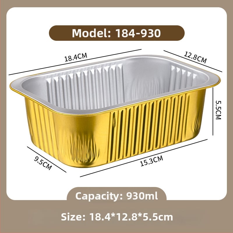 Cutie unică din folie de aluminiu pentru take-out, imprimare logo disponibilă, nu este compatibilă cu cuptorul cu microunde, non-biodegradabilă