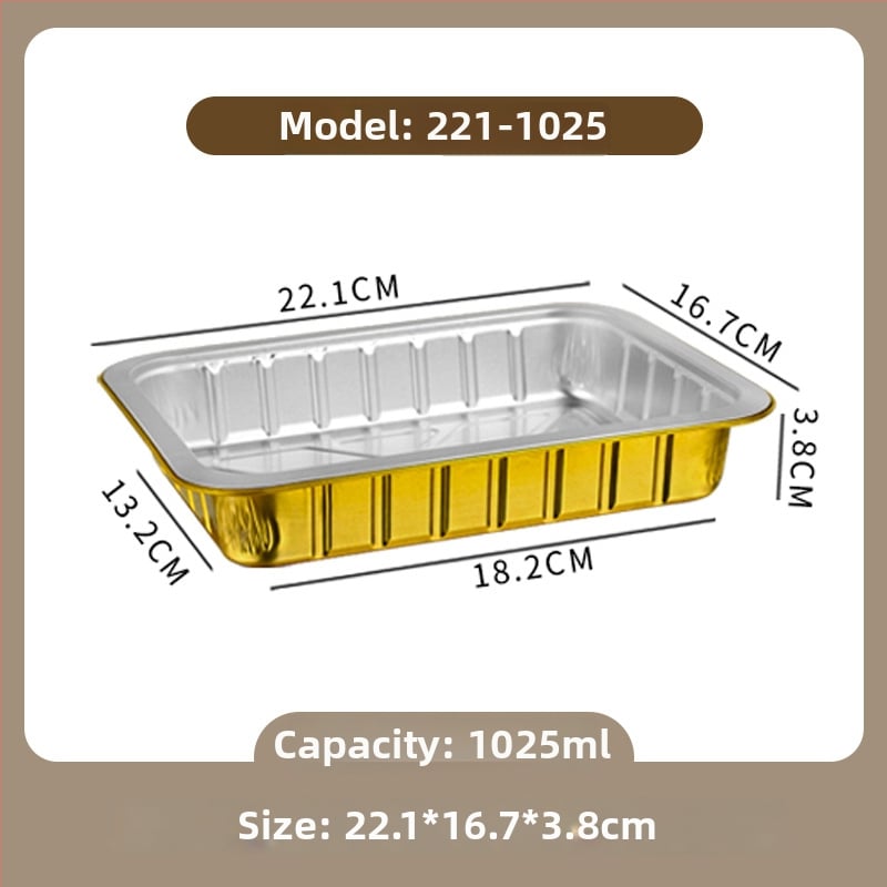 Cutie unică din folie de aluminiu pentru take-out, imprimare logo disponibilă, nu este compatibilă cu cuptorul cu microunde, non-biodegradabilă