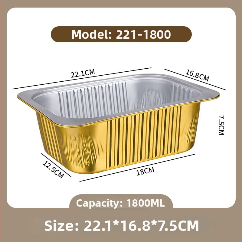 Cutie unică din folie de aluminiu pentru take-out, imprimare logo disponibilă, nu este compatibilă cu cuptorul cu microunde, non-biodegradabilă