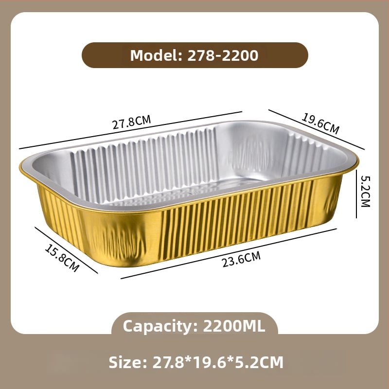 Cutie unică din folie de aluminiu pentru take-out, imprimare logo disponibilă, nu este compatibilă cu cuptorul cu microunde, non-biodegradabilă