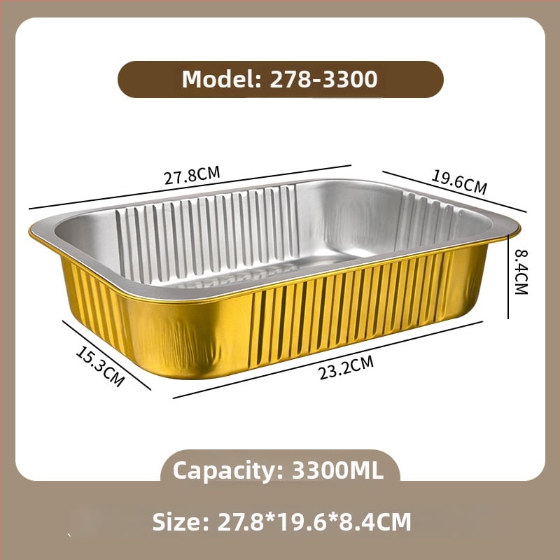 Cutie unică din folie de aluminiu pentru take-out, imprimare logo disponibilă, nu este compatibilă cu cuptorul cu microunde, non-biodegradabilă
