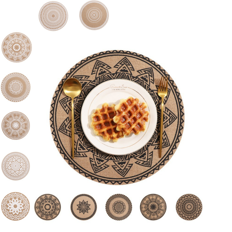Jutna kvadratna podloga za stol, moderan minimalisticki stil, štiti stol od vrućih posuda, za hotel/restoran