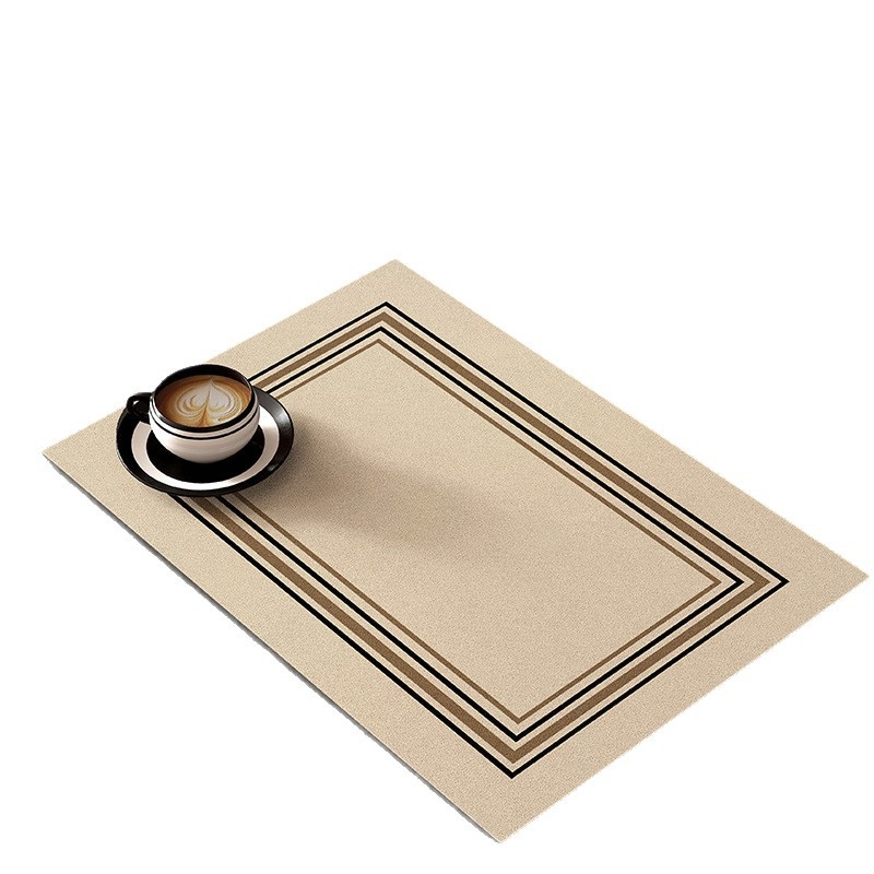 Кухненска дренажна подложка от диатомова глина, квадратна, модерен минимализъм, геометричен принт, дигитален печат