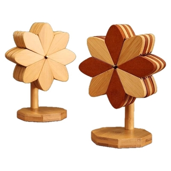 Tăviță izolatoare din lemn pentru cești și farfurii — formă neregulată, stil modern minimalist, biodegradabil, lansat în primăvara 2020