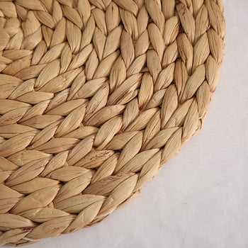 Covoraș rotund, țesut manual din rachis de apă, izolație termică antiarziere pentru cești, boluri și farfurii; stil simplu modern; biodegradabil; calitate premium