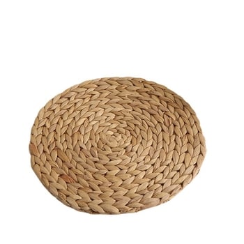Covoraș rotund, țesut manual din rachis de apă, izolație termică antiarziere pentru cești, boluri și farfurii; stil simplu modern; biodegradabil; calitate premium