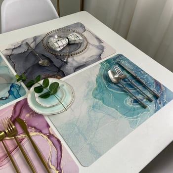 Covoraș din piele pentru masă cu model floral, pătrat, stil Nordic, marcă Lai Cai