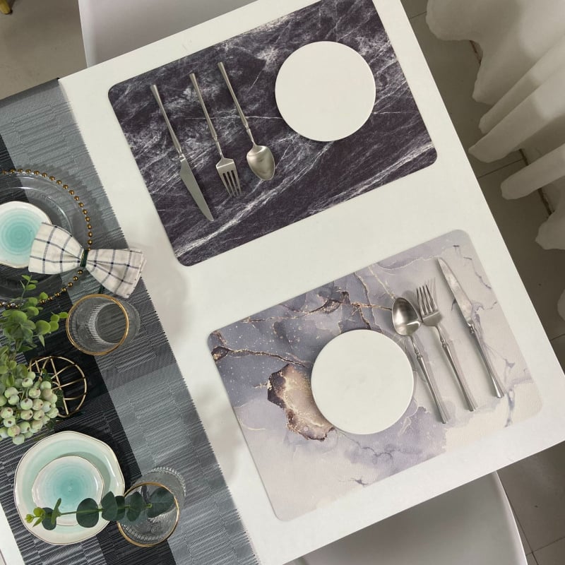 Covoraș din piele pentru masă cu model floral, pătrat, stil Nordic, marcă Lai Cai