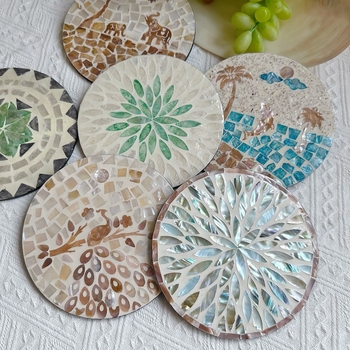 Covoraș de masă din lemn, rotund, stil Nordic, biodegradabil