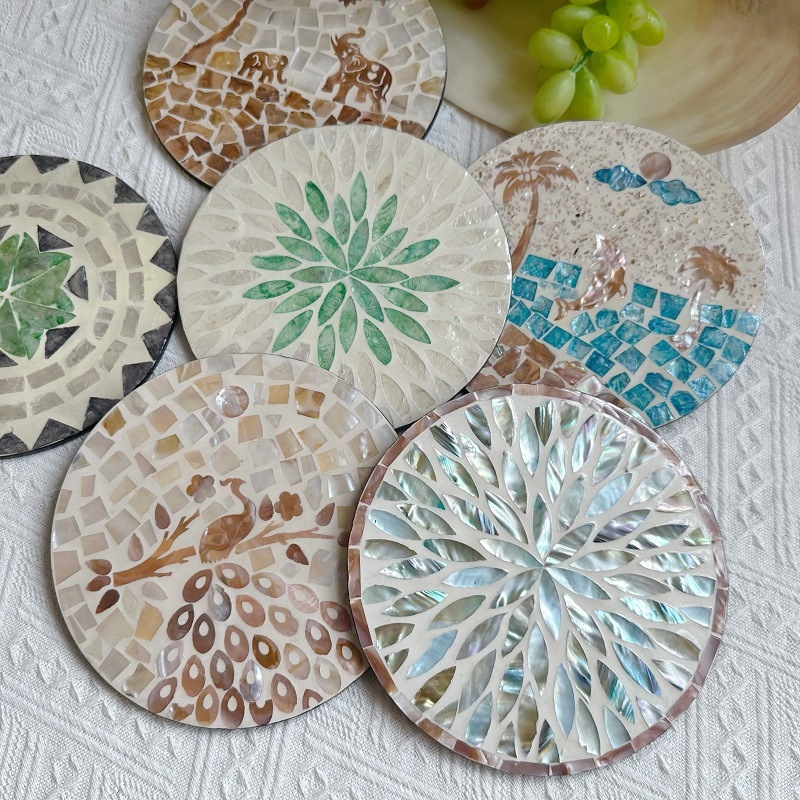 Covoraș de masă din lemn, rotund, stil Nordic, biodegradabil