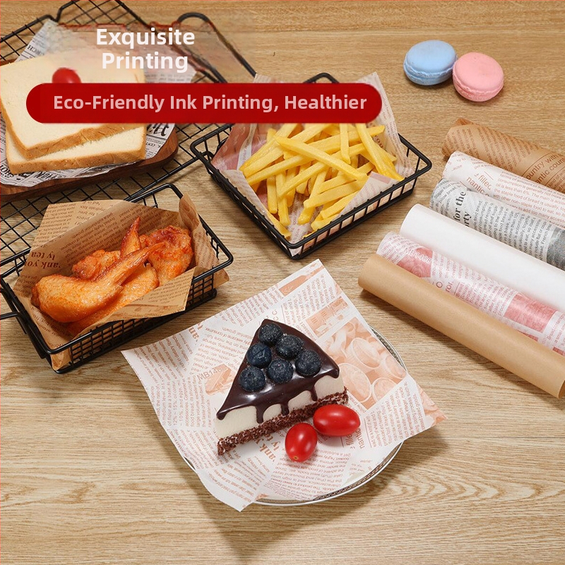 Хартия за печене против мазнини за пържени закуски и подложки за хлебни чинии, абсорбираща мазнини, материал: копринено цвете, стил: универсален