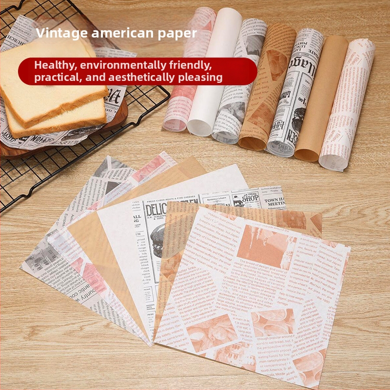 Хартия за печене против мазнини за пържени закуски и подложки за хлебни чинии, абсорбираща мазнини, материал: копринено цвете, стил: универсален