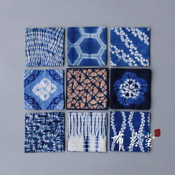 Suporturi pentru pahare din bumbac, pătrate, stil etnic, model solid, brand Bu ming tang