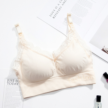 Σουτιέν θηλασμού χωρίς ραφές, με αποσπώμενες διπλές τιράντες, λεπτά καλουπωμένα cups, δαντελέν σχέδιο, χωρίς σύρμα