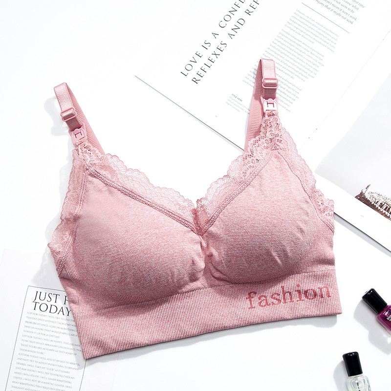 Σουτιέν θηλασμού χωρίς ραφές, με αποσπώμενες διπλές τιράντες, λεπτά καλουπωμένα cups, δαντελέν σχέδιο, χωρίς σύρμα