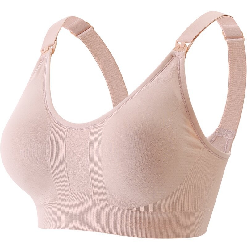 Sutien matern pentru alăptare cu push-up, anti-cădere, suport pentru alăptare, design dintr-un piesă, material nylon, cupe subțiri, închidere spate cu patru rânduri