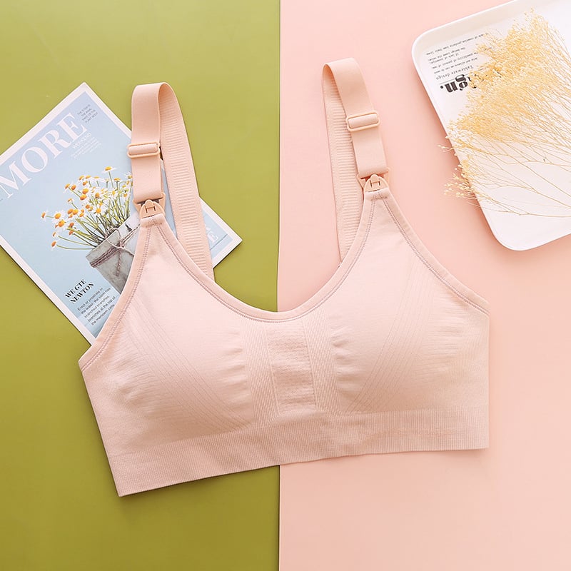 Sutien matern pentru alăptare cu push-up, anti-cădere, suport pentru alăptare, design dintr-un piesă, material nylon, cupe subțiri, închidere spate cu patru rânduri