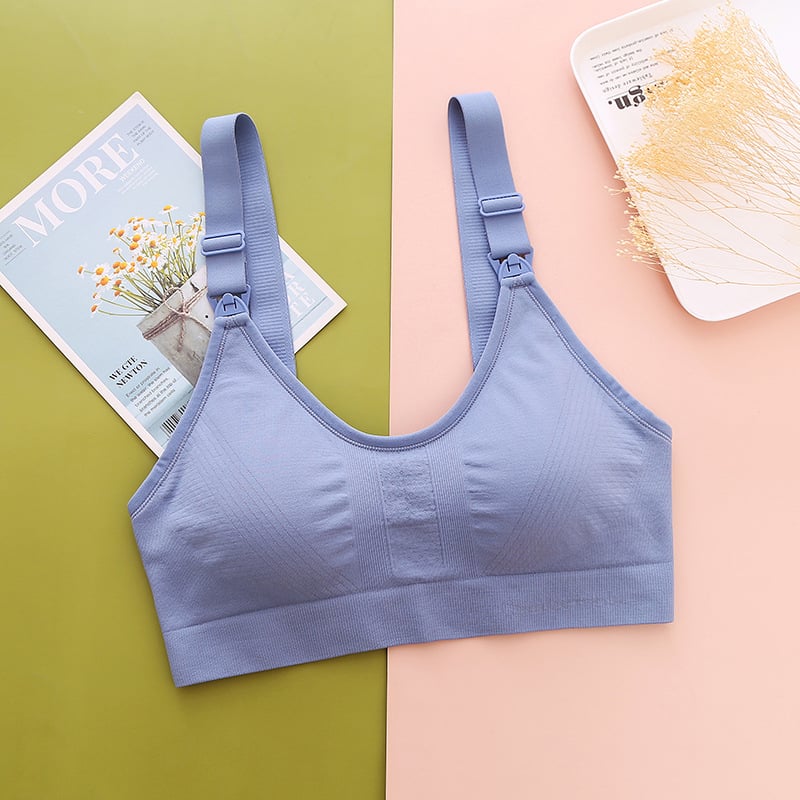 Sutien matern pentru alăptare cu push-up, anti-cădere, suport pentru alăptare, design dintr-un piesă, material nylon, cupe subțiri, închidere spate cu patru rânduri