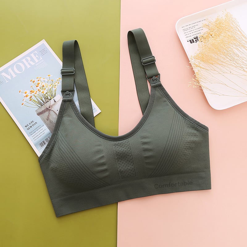 Sutien matern pentru alăptare cu push-up, anti-cădere, suport pentru alăptare, design dintr-un piesă, material nylon, cupe subțiri, închidere spate cu patru rânduri