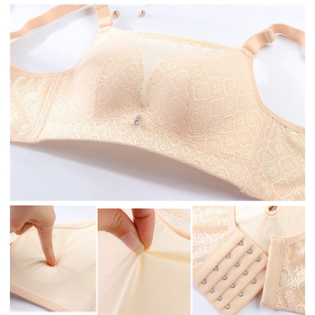 Sutien bandeau Push-Up cupe groase, dantelă, nailon, cupă completă, formă: vârf subțire, bază groasă