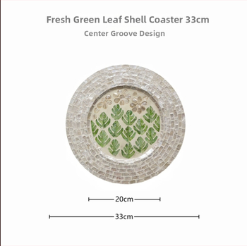 Șervet rotund din lemn cu motif scoică, monocrom, stil Nordic, lansat în 2023