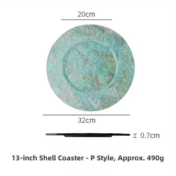 Șervet rotund din lemn cu motif scoică, monocrom, stil Nordic, lansat în 2023