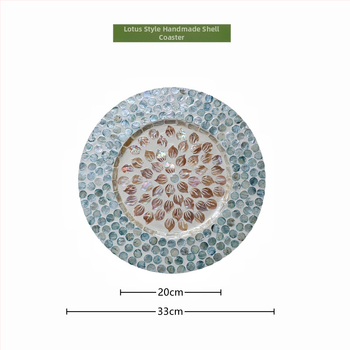 Șervet rotund din lemn cu motif scoică, monocrom, stil Nordic, lansat în 2023