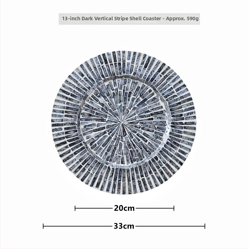 Șervet rotund din lemn cu motif scoică, monocrom, stil Nordic, lansat în 2023