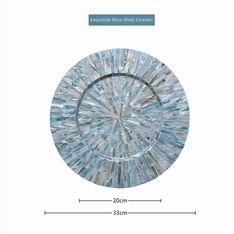 Șervet rotund din lemn cu motif scoică, monocrom, stil Nordic, lansat în 2023