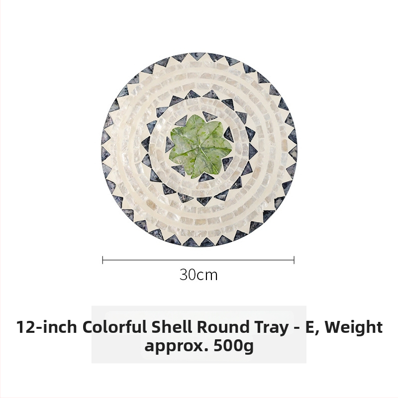 Șervet rotund din lemn cu motif scoică, monocrom, stil Nordic, lansat în 2023