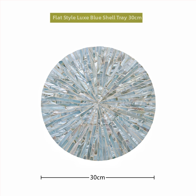 Șervet rotund din lemn cu motif scoică, monocrom, stil Nordic, lansat în 2023