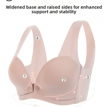 Bezšiven grudnjak za dojenje s prednjim zatvaračem, 100% pamuk, pogodan za sve faze, bez čeličnog prstena