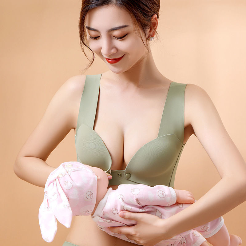 Bezšiven grudnjak za dojenje s prednjim zatvaračem, 100% pamuk, pogodan za sve faze, bez čeličnog prstena