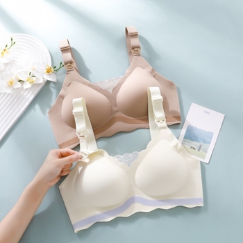 Majčinski i dojnji grudnjak, najlon tkanina s najlonskom podstavom, tanke oblikovane košarice, stražnje zatvaranje s četiri reda kukica, za dojenje