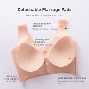 Trudnički grudnjak za dojenje, glatki, bez žice, prednja kopča, puni košaricu (dojenje)