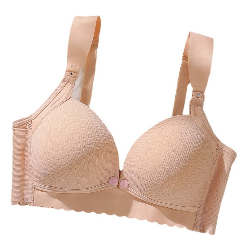 Grudnjak za dojenje s čvrstim košaricama, prednje kopče, bez čeličnih ojačanja, tanke oblikovane košarice, podstava od najlona