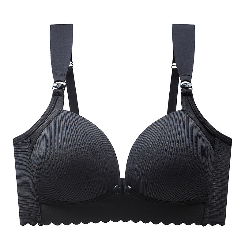 Grudnjak za dojenje s čvrstim košaricama, prednje kopče, bez čeličnih ojačanja, tanke oblikovane košarice, podstava od najlona