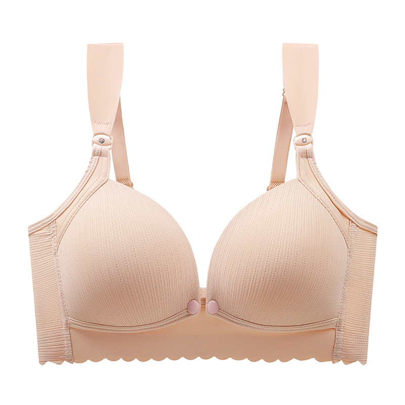 Grudnjak za dojenje s čvrstim košaricama, prednje kopče, bez čeličnih ojačanja, tanke oblikovane košarice, podstava od najlona