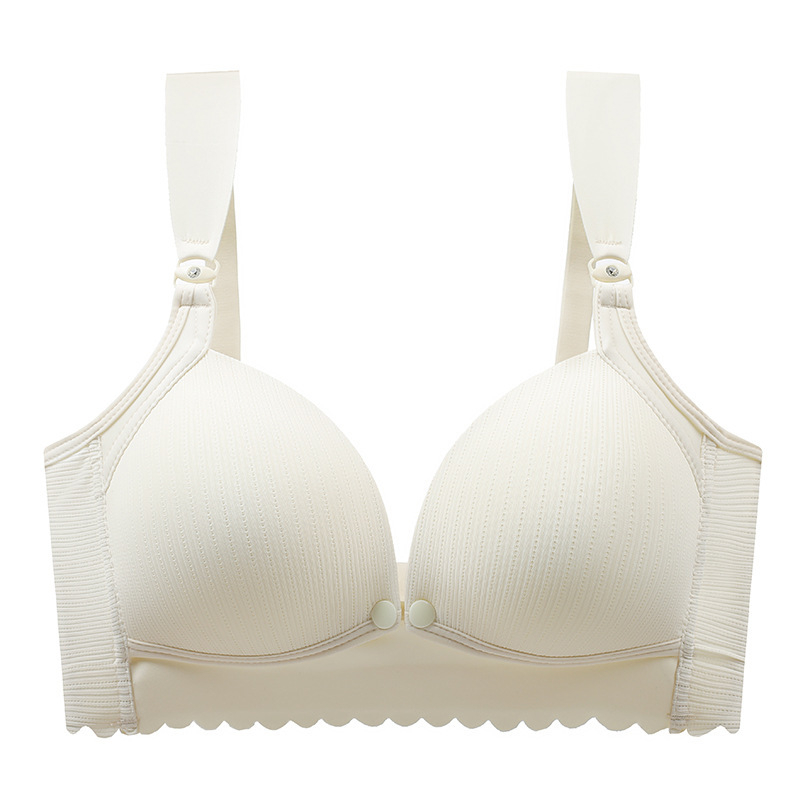 Grudnjak za dojenje s čvrstim košaricama, prednje kopče, bez čeličnih ojačanja, tanke oblikovane košarice, podstava od najlona