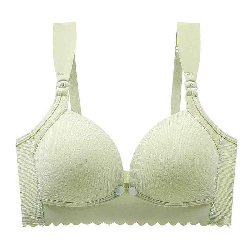Grudnjak za dojenje s čvrstim košaricama, prednje kopče, bez čeličnih ojačanja, tanke oblikovane košarice, podstava od najlona