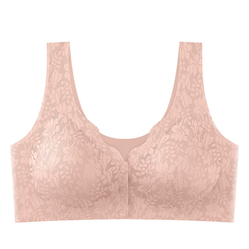 Čipkasti grudnjak za dojenje s prednjim zatvaranjem kopče, košarica 3/4 od latexa, prozračni najlon, bezšivne, udoban