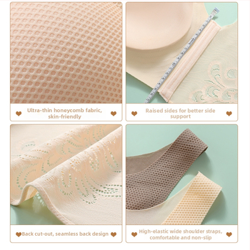 Bešavna grudnjaka s prednjim kopčanjem, čipka, puna košarica, najlon, prozračna, fiksirani dvostruki remeni ( čipka, najlon, puna košarica, prozračna )