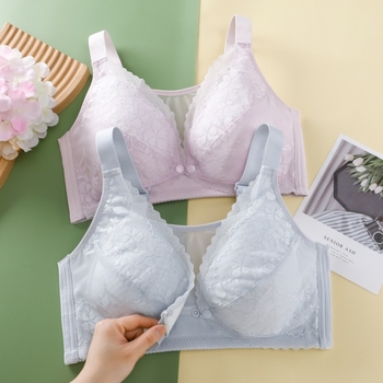 Sutien za dojenje velikih grudi, najlonska tkanina; tanke oblikovane košarice; fiksni naramenice; stražnje zatvaranje s četiri reda kukica; funkcija dojenja.