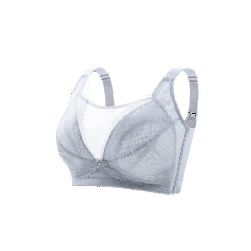 Sutien za dojenje velikih grudi, najlonska tkanina; tanke oblikovane košarice; fiksni naramenice; stražnje zatvaranje s četiri reda kukica; funkcija dojenja.