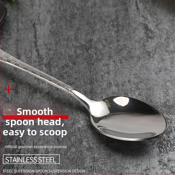 Tro-dijelni set pribora za steak: nož, vilica i žlica, od 201 nehrđajućeg čelika, drška s čekićastim uzorkom, retro stil, polirani sjaj