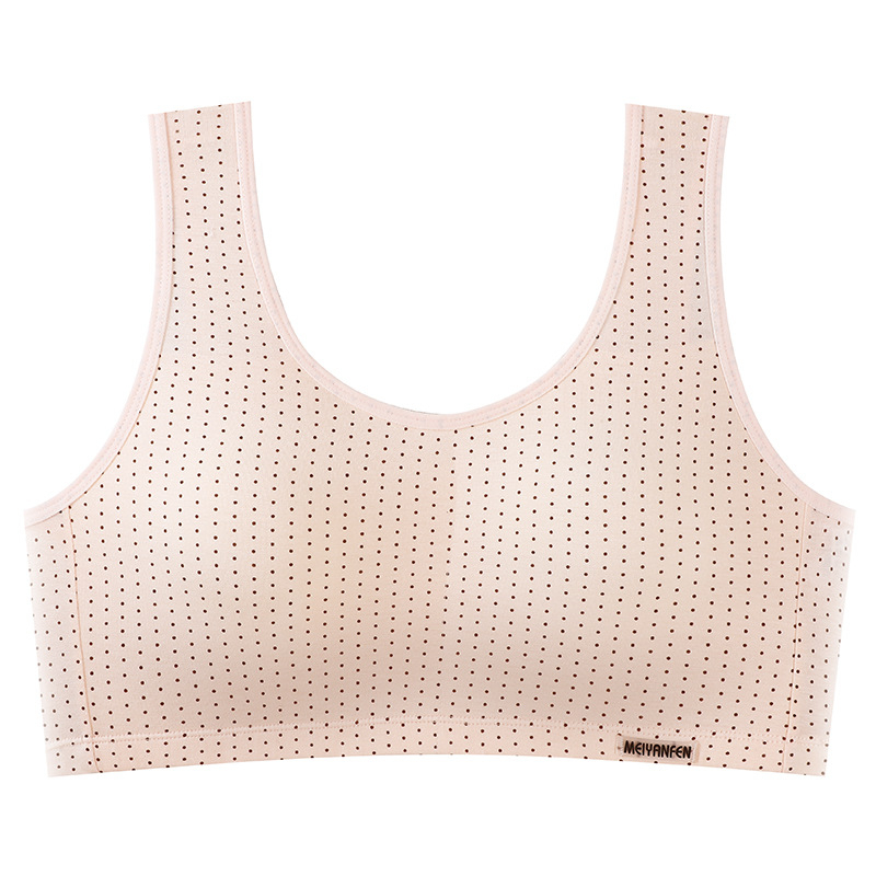 Bežični grudnjak u stilu veste, pamuk, s punim košaricama, tanko oblikovanim čašicama, fiksne dvostruke naramenice