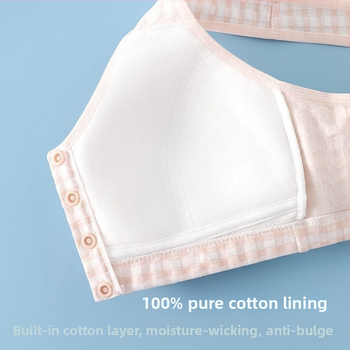 Sutien u vestnom stilu bez žice s prednjim kopčama, puni košarica, pamuk, prozračan, udoban