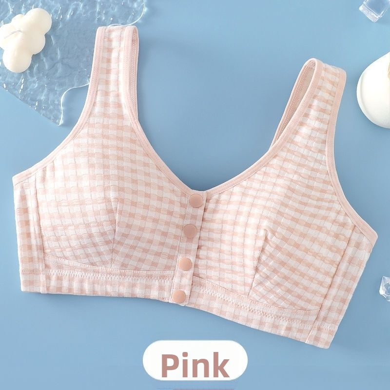 Sutien u vestnom stilu bez žice s prednjim kopčama, puni košarica, pamuk, prozračan, udoban