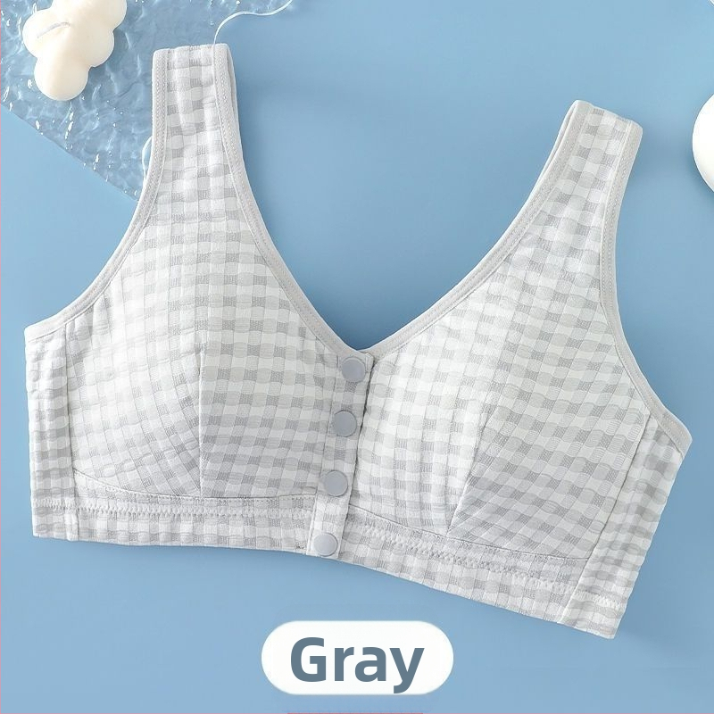 Sutien u vestnom stilu bez žice s prednjim kopčama, puni košarica, pamuk, prozračan, udoban